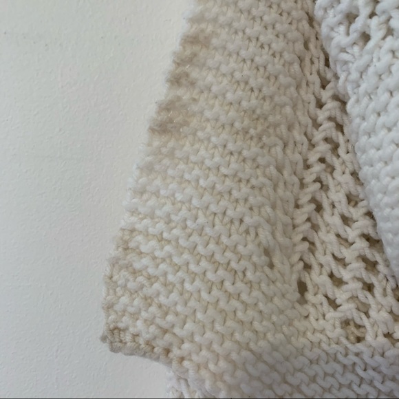 Vintage Cream Crochet Macrame Afghan Throw Blanket - Picture 7 of 8